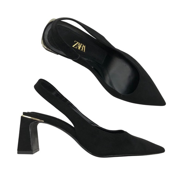 Zara Shoes - Zara black wedged high heels size 7.5 (38)